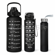 Zestaw bidonów 2000ml+900ml+300ml czarne