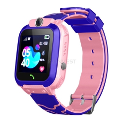 Smartwatch dla dzieci Q12 różowy PL wodoodporny